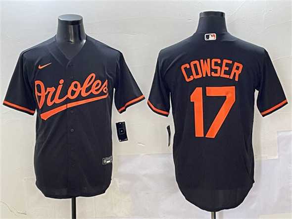 Mens Baltimore Orioles #17 Colton Cowser Black Cool Base Stitched Jersey->baltimore orioles->MLB Jersey